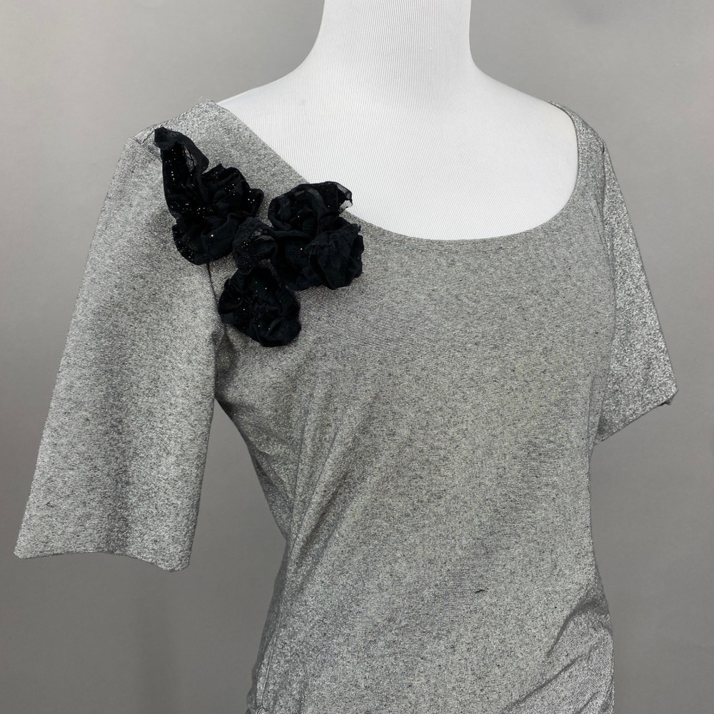 Vintage 90s Elements Exclusively Spiegel Metallic Silver Bodysuit Womens Large‎